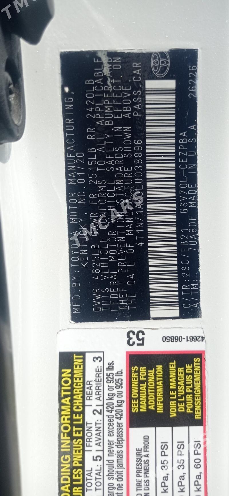 Toyota Camry 2020 - 450 000 TMT - Чарджоу - img 9