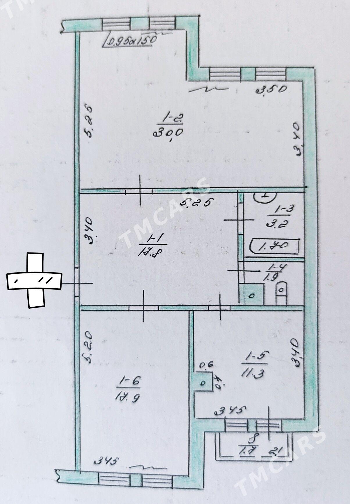 3-х ком по Мира 84-квадрата - Aşgabat - img 7