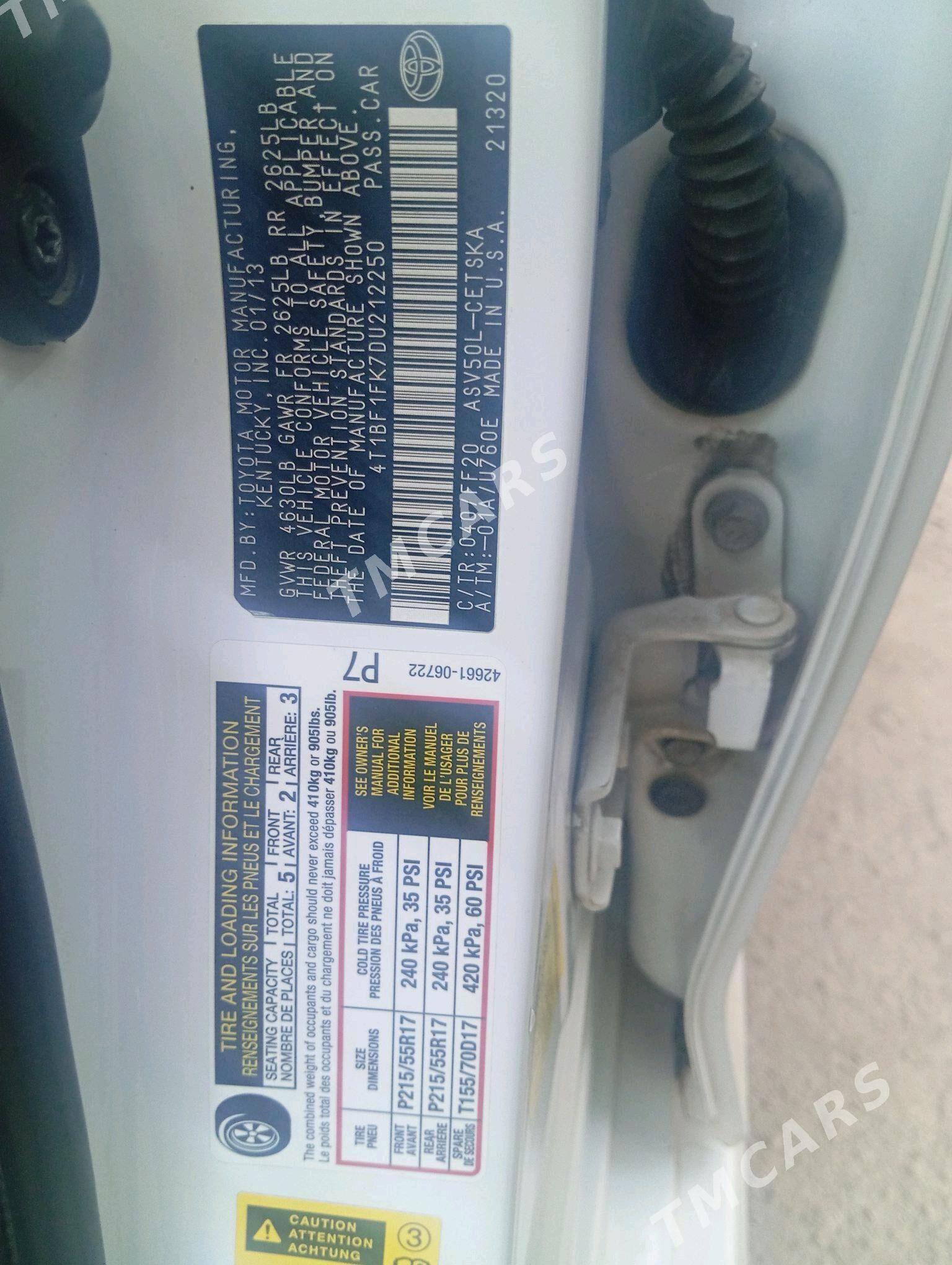Toyota Camry 2013 - 250 000 TMT - Кёнеургенч - img 2