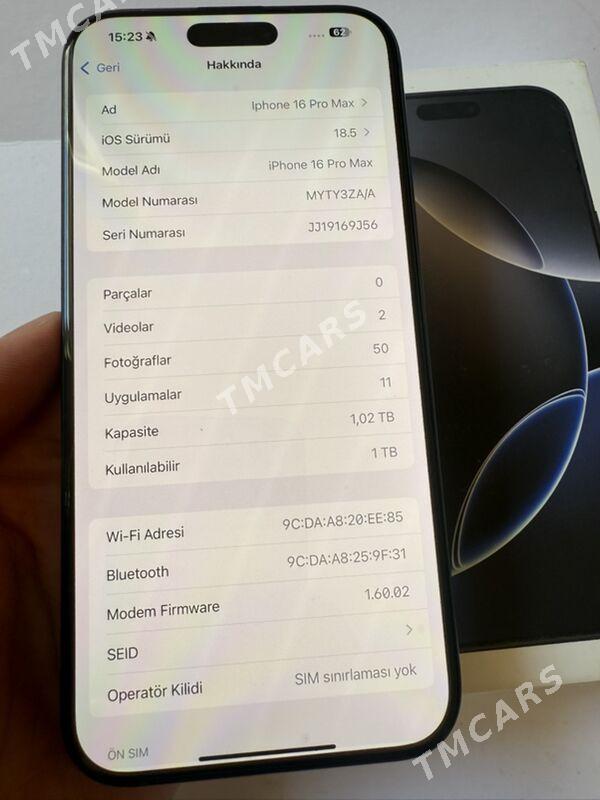 IPhone 16Pro Max 1TB 2sm ZA/A - Aşgabat - img 2