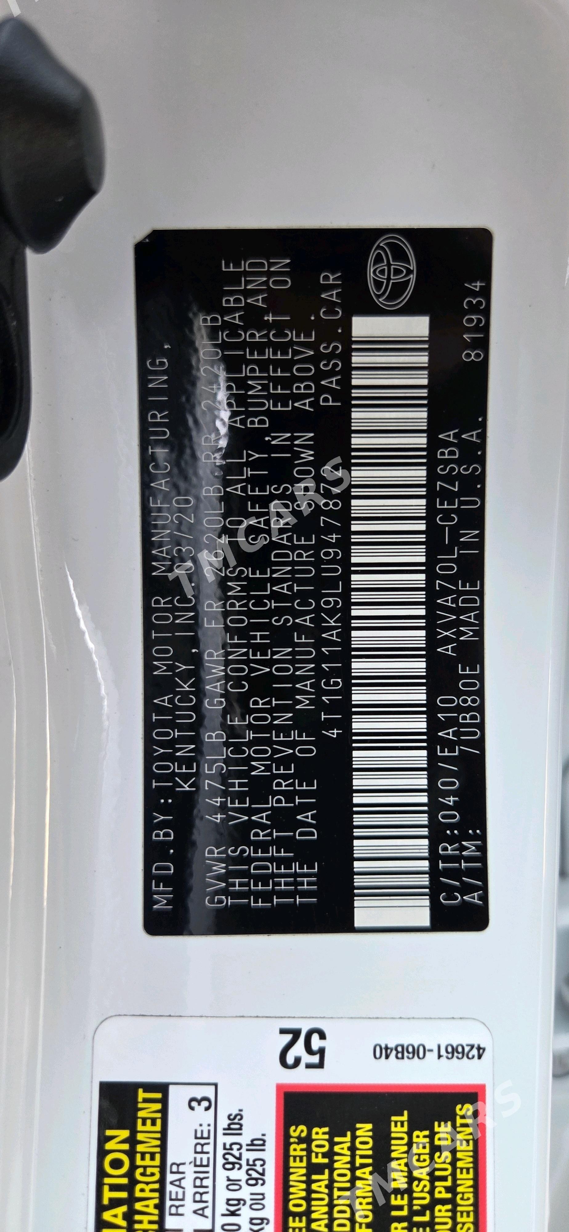Toyota Camry 2020 - 335 000 TMT - Aşgabat - img 10