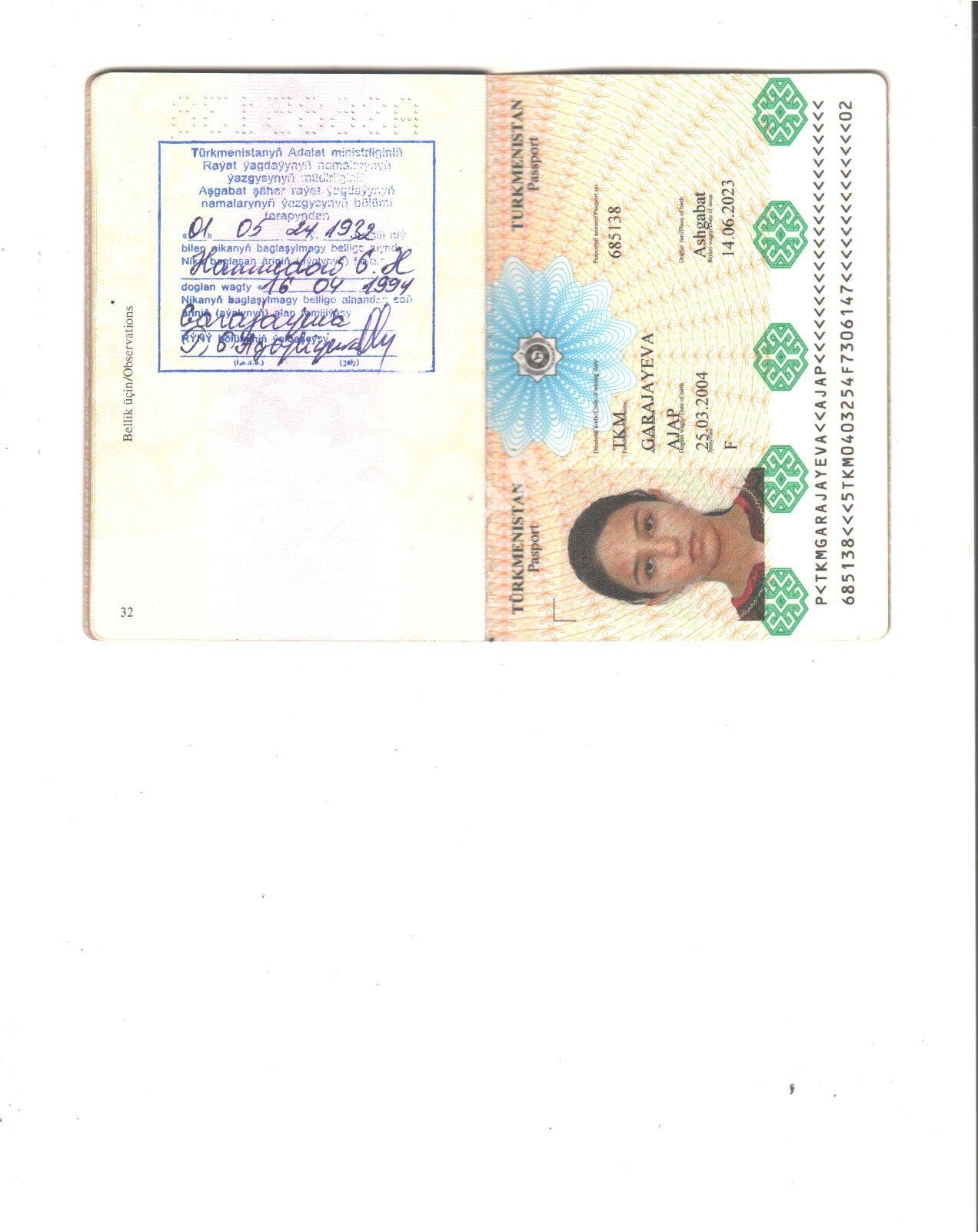 pasport dokument yitdi - Aşgabat - img 2