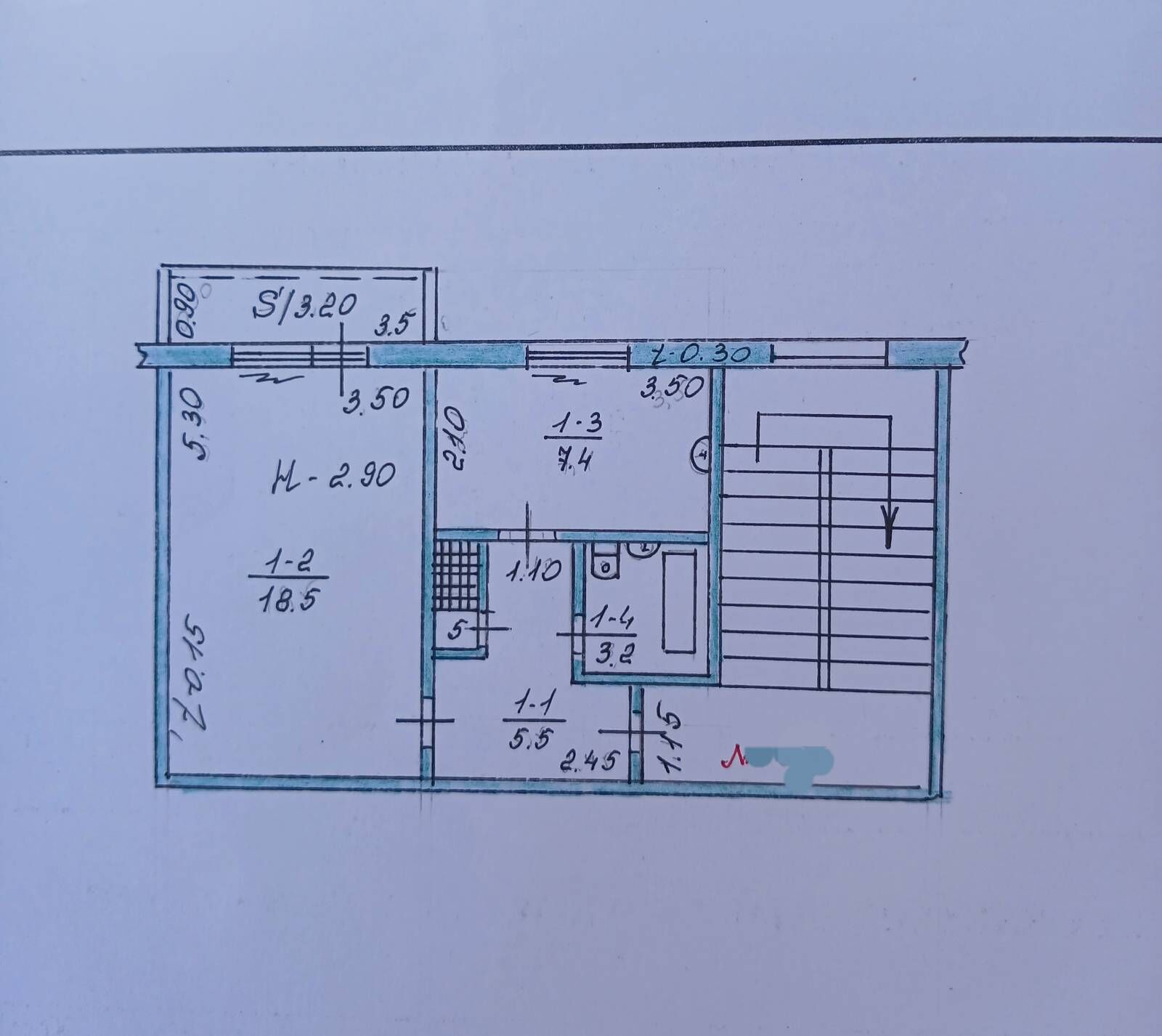 ️4МКР 3эт 1ком 42м2  ️ - Aşgabat - img 3