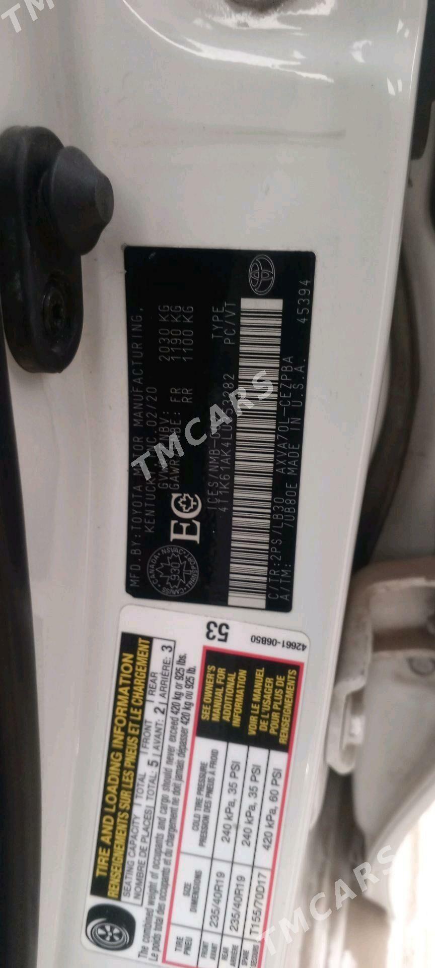 Toyota Camry 2020 - 330 000 TMT - Мары - img 8