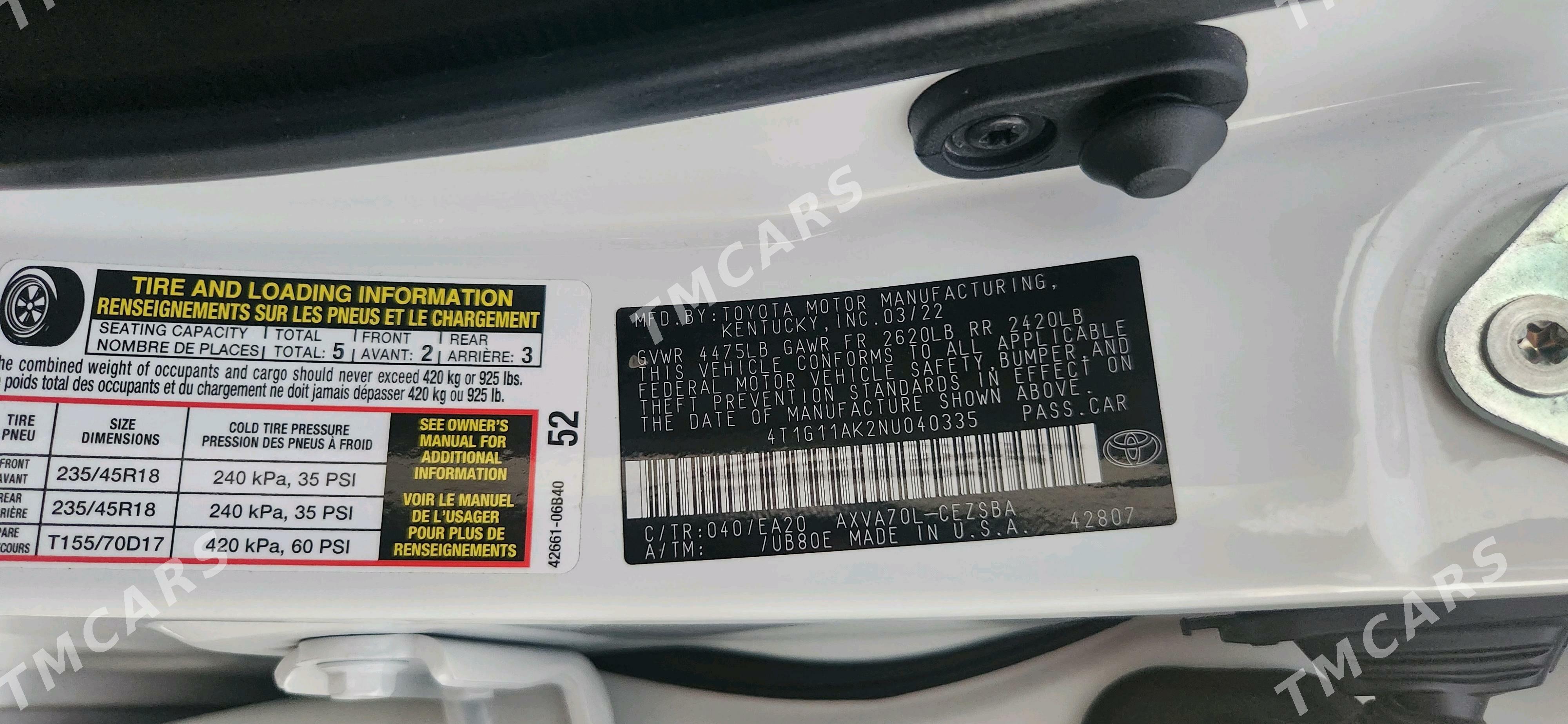 Toyota Camry 2022 - 353 000 TMT - Ашхабад - img 6