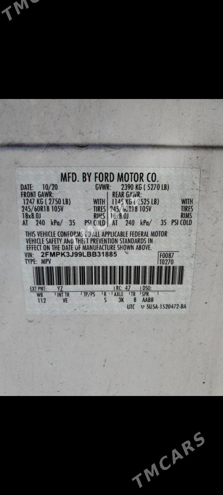 Ford Edge 2020 - 360 000 TMT - Aşgabat - img 2