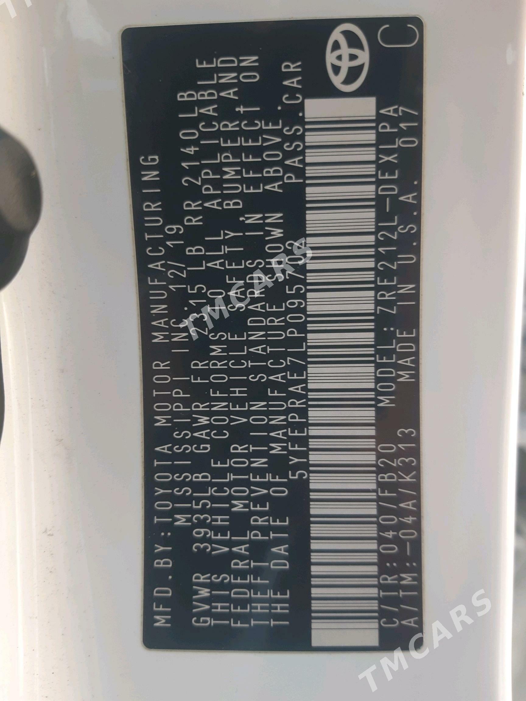 Toyota Corolla 2019 - 230 000 TMT - Ашхабад - img 4