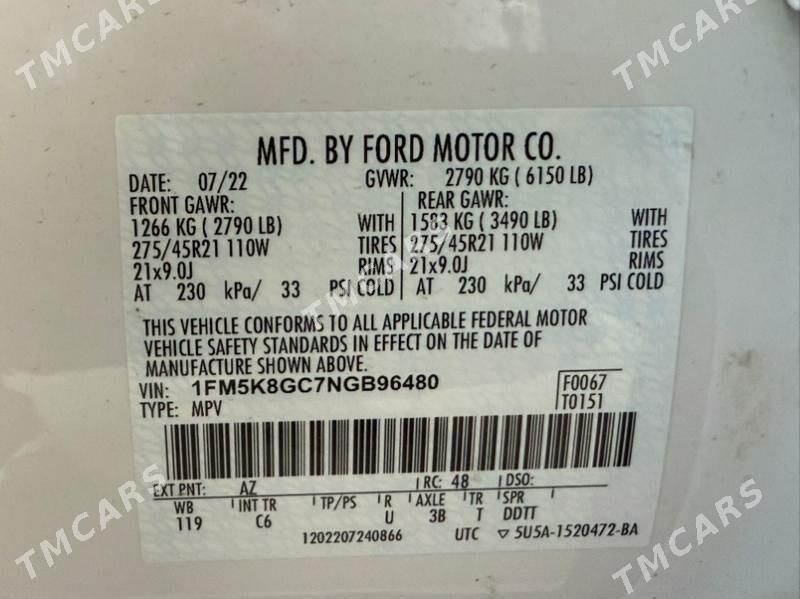 Ford Explorer 2022 - 620 000 TMT - Ашхабад - img 3