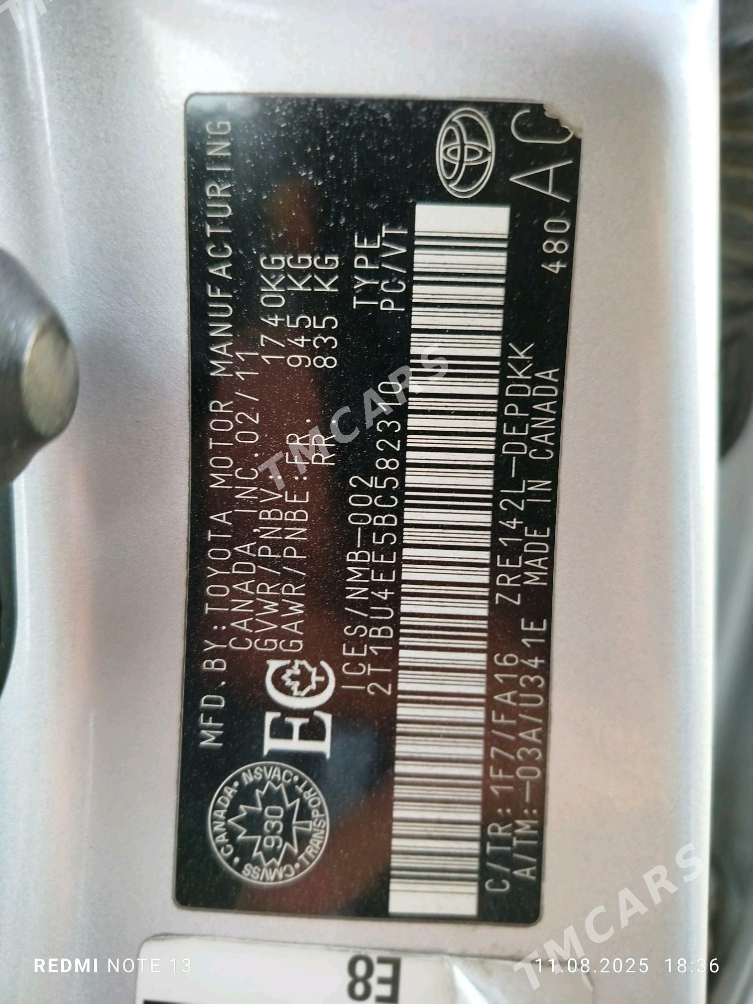 Toyota Corolla 2011 - 157 000 TMT - Туркменабат - img 6