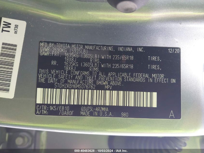 Toyota Highlander 2020 - 520 000 TMT - Мары - img 10