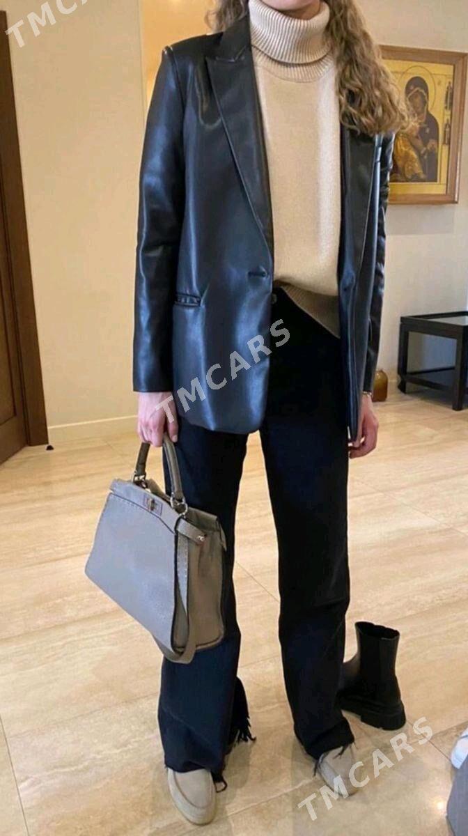 Кожаный пиджак от Zara. Origin - Ашхабад - img 2