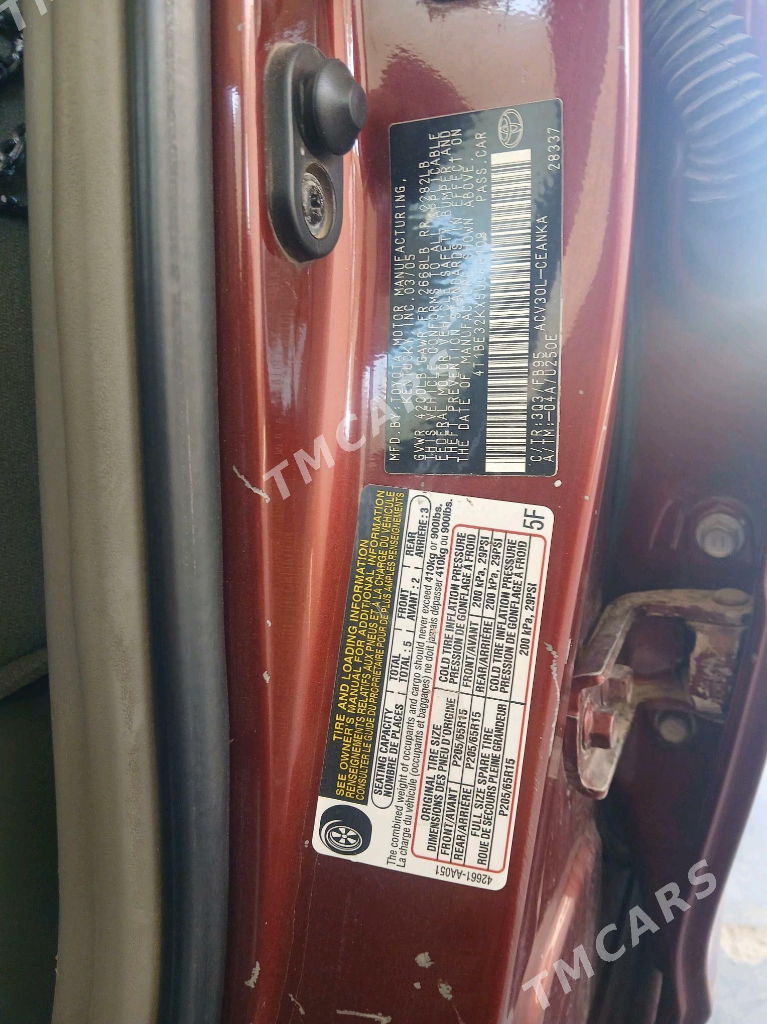 Toyota Camry 2005 - 150 000 TMT - Türkmenbaşy - img 6