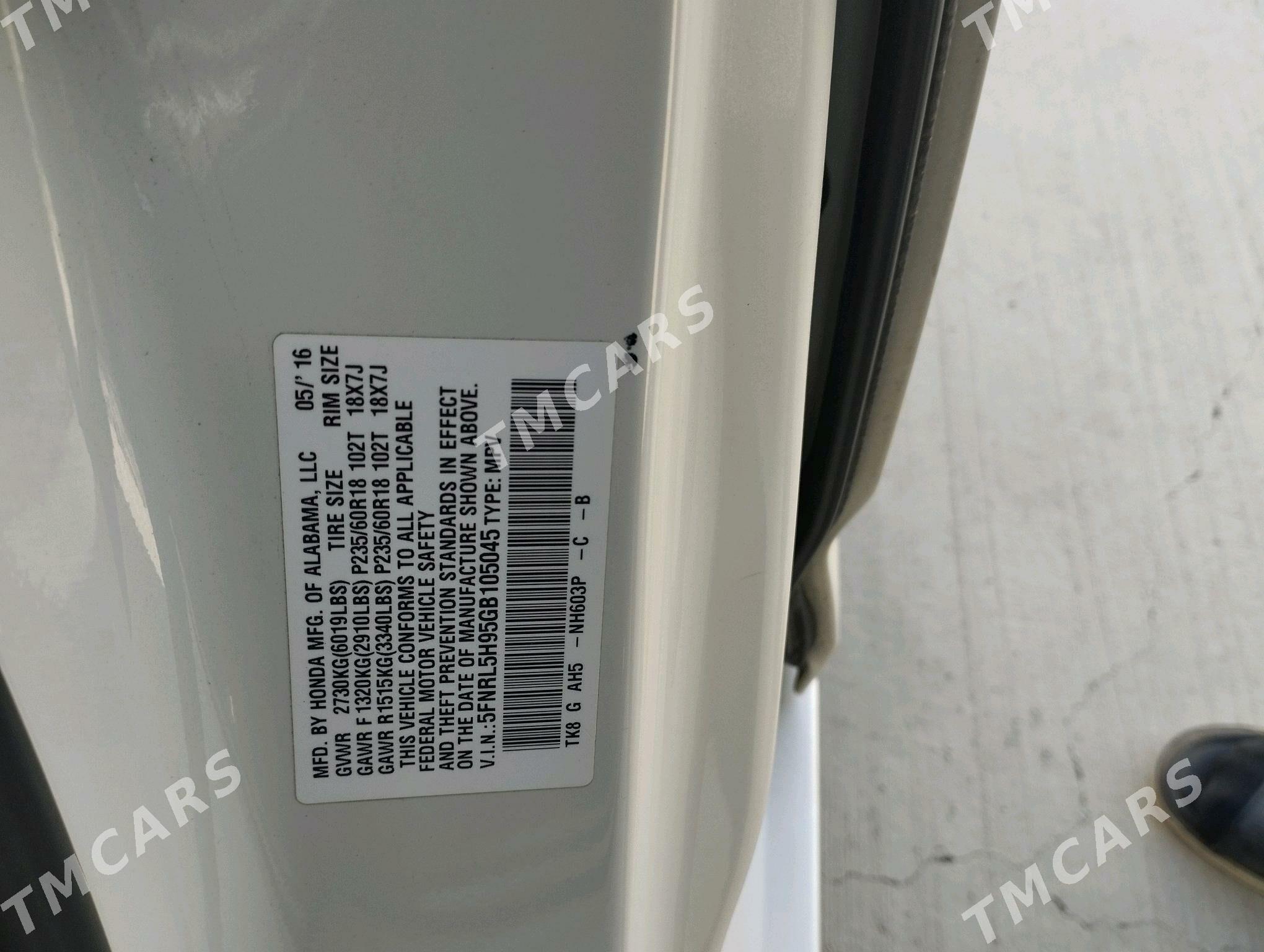 Honda Odyssey 2016 - 305 000 TMT - Ашхабад - img 10
