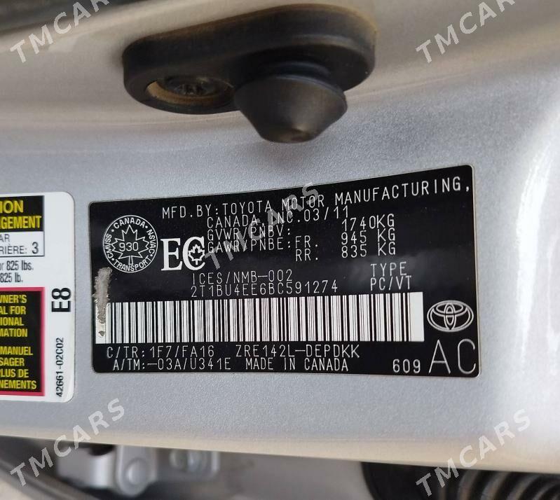 Toyota Corolla 2011 - 170 000 TMT - Bagyr - img 7