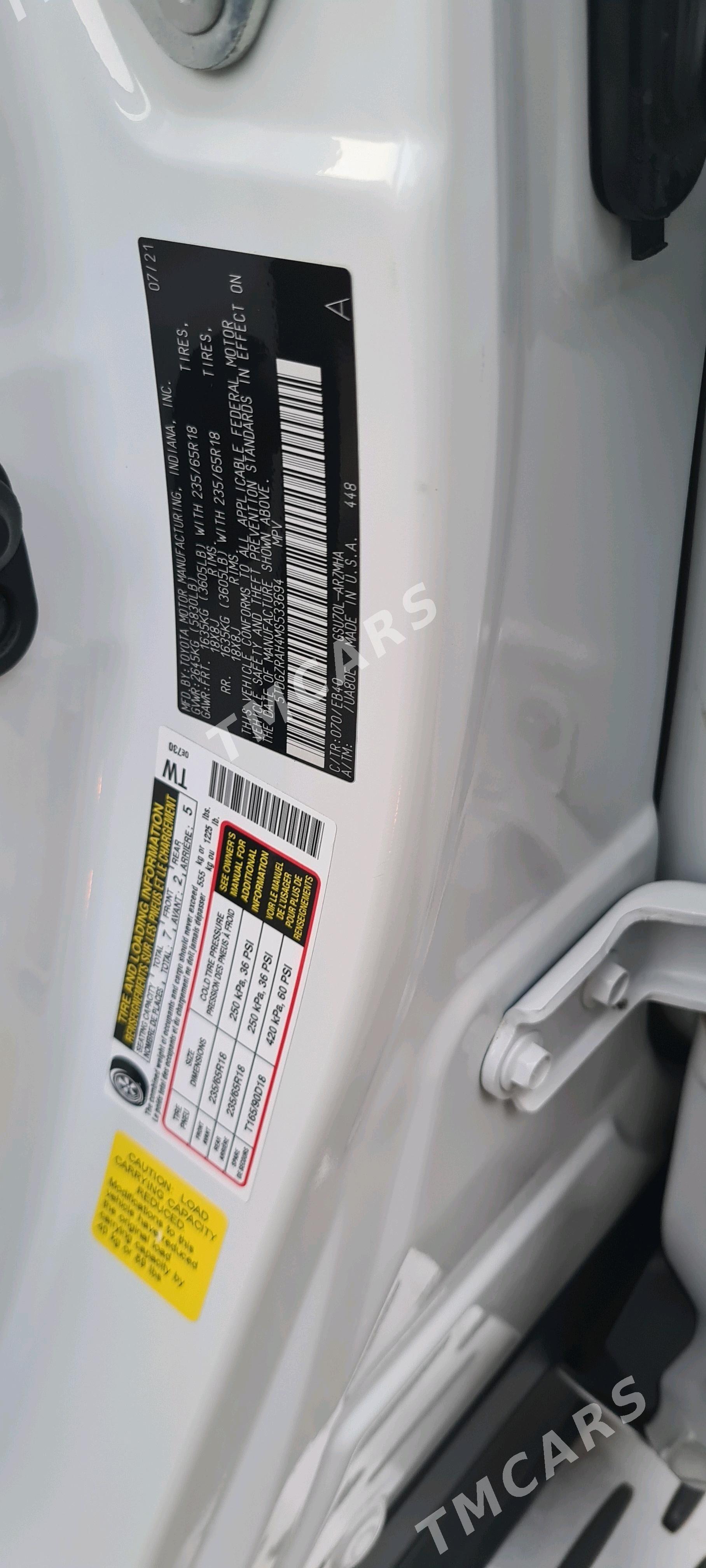 Toyota Highlander 2021 - 540 000 TMT - Mary - img 3