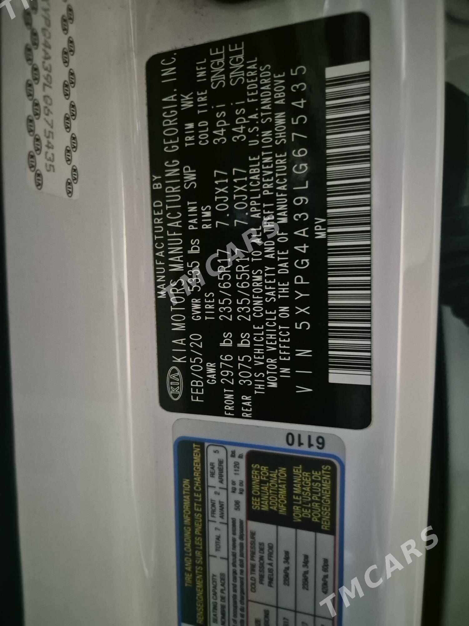 Kia Sorento 2020 - 275 000 TMT - Ашхабад - img 8