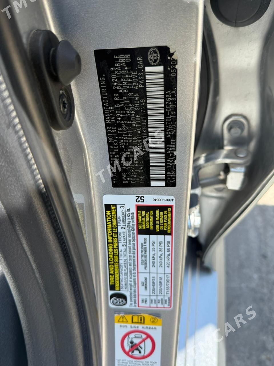 Toyota Camry 2018 - 310 000 TMT - Türkmenabat - img 4