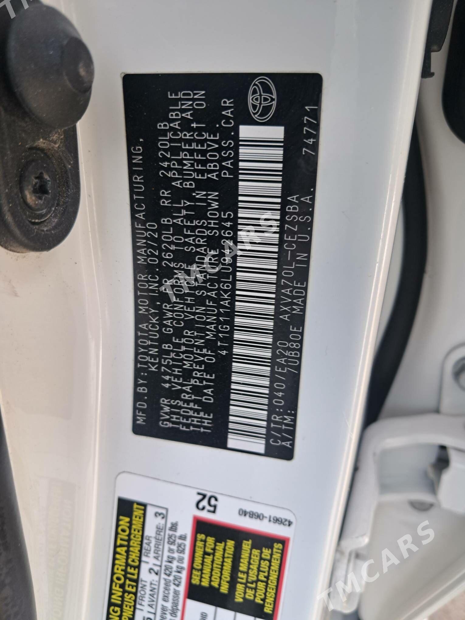 Toyota Camry 2020 - 315 000 TMT - Büzmeýin GRES - img 5