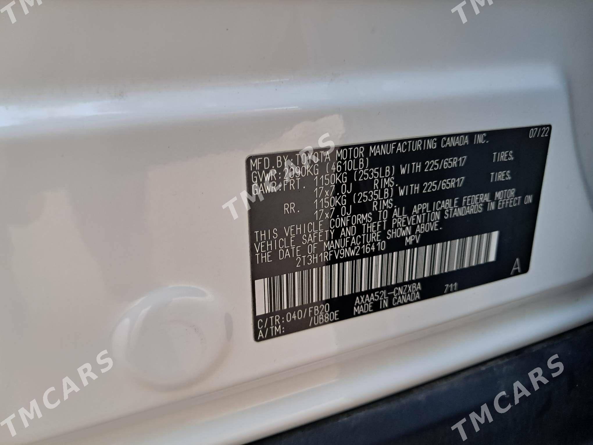 Toyota RAV4 2022 - 370 000 TMT - Бузмеин ГРЭС - img 6