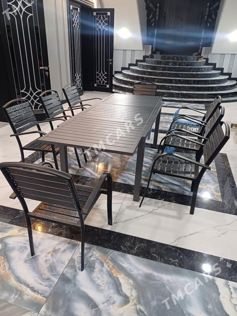 stol stul 8 adamlyk alyumin - Aşgabat - img 2