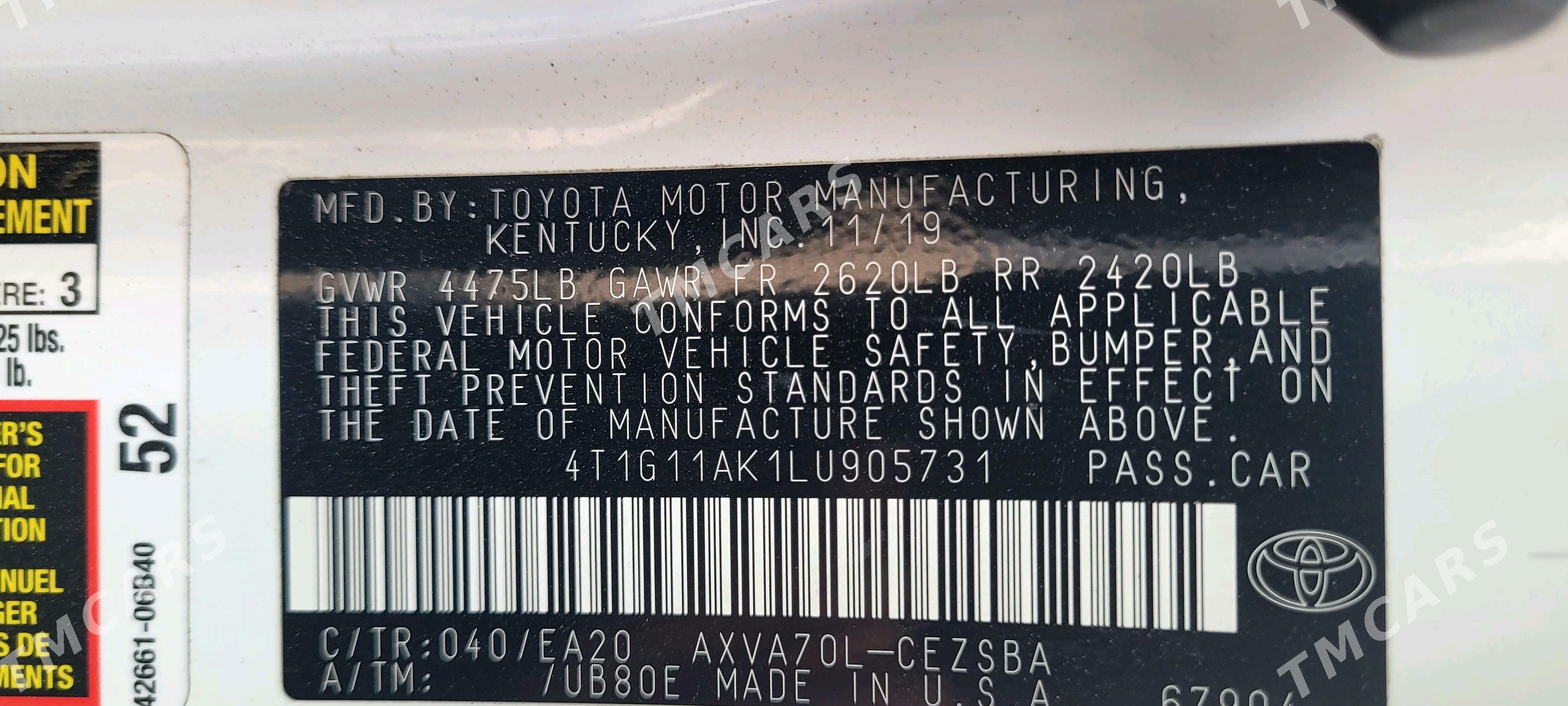 Toyota Camry 2019 - 270 000 TMT - "Алтын Асыр" Гундогар базары ( Толкучка) - img 3