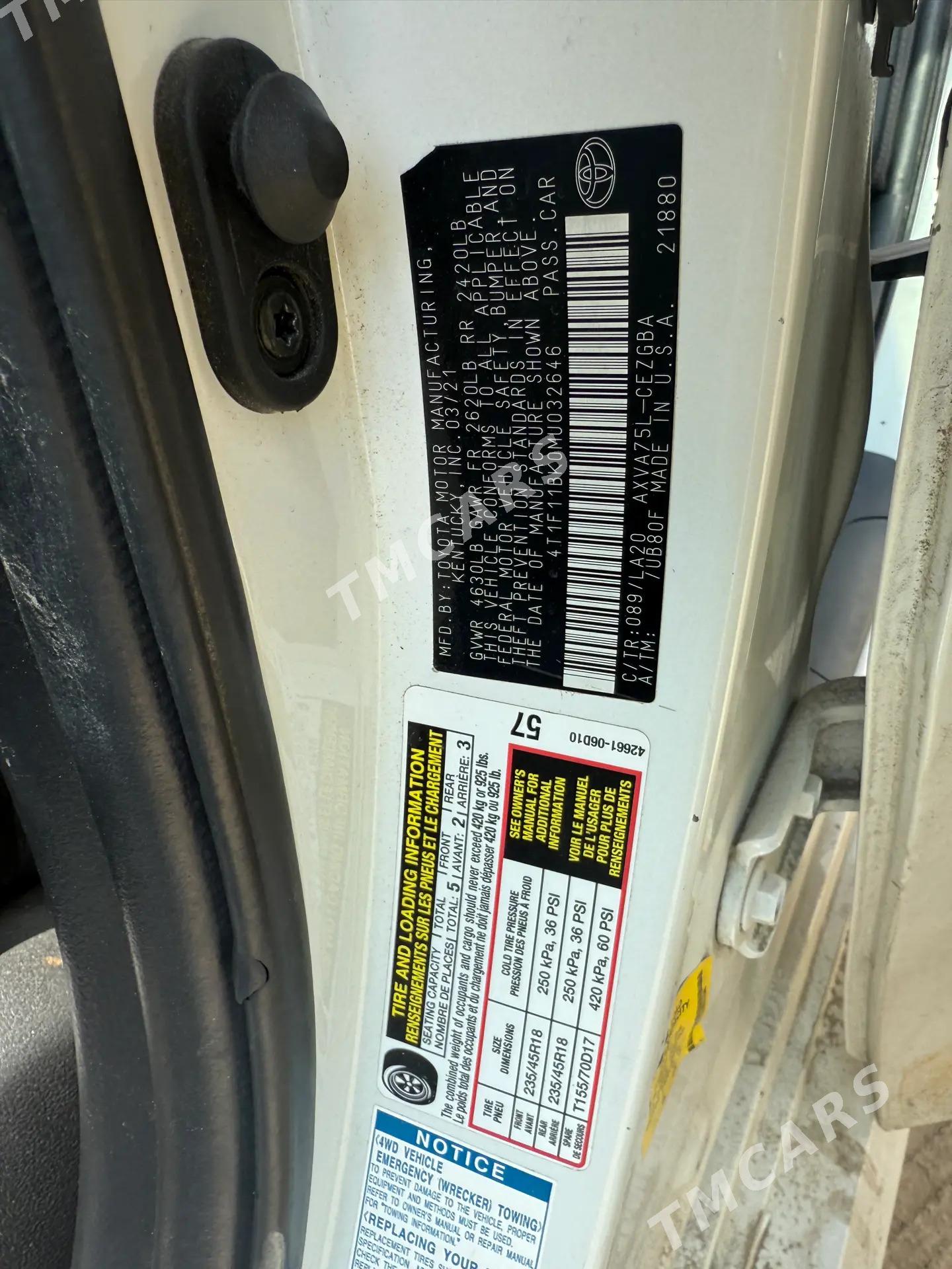 Toyota Camry 2021 - 310 000 TMT - Mary - img 9