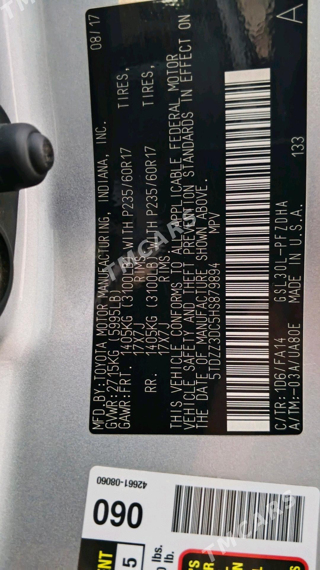 Toyota Sienna 2017 - 360 000 TMT - Garabekewül - img 8