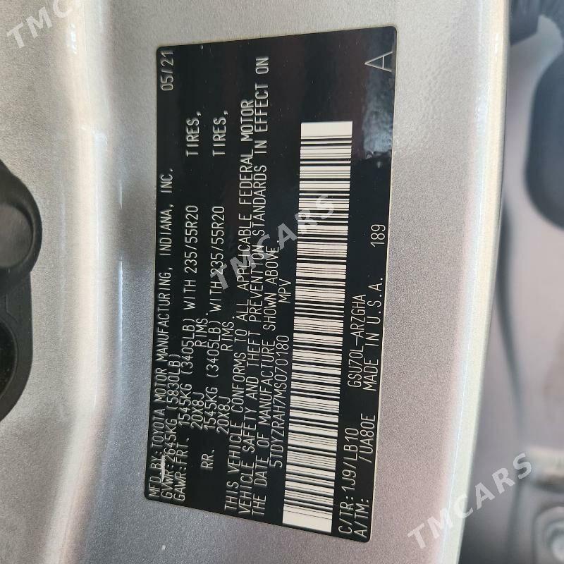 Toyota Highlander 2021 - 560 000 TMT - Мары - img 7