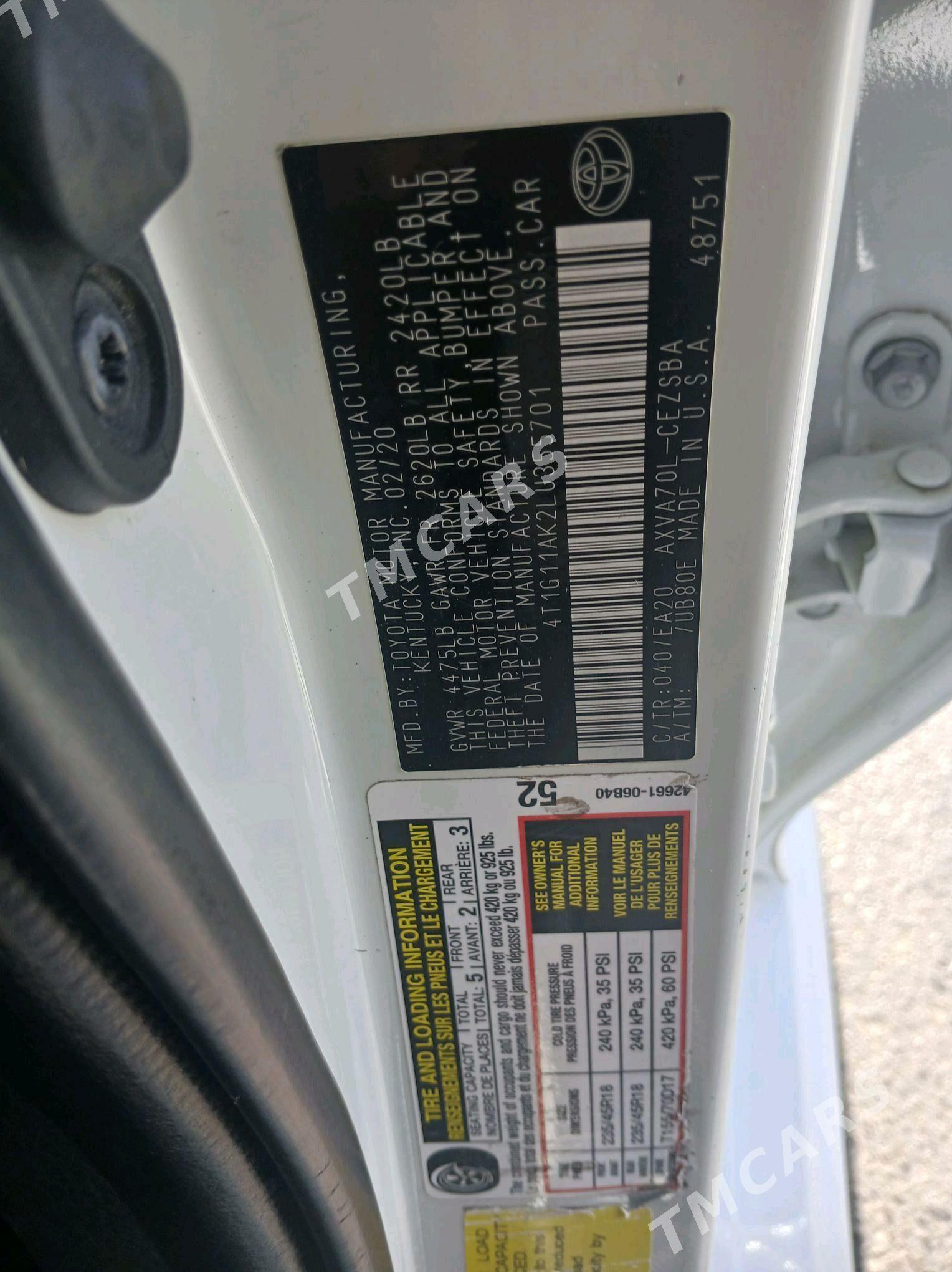 Toyota Camry 2020 - 300 000 TMT - Aşgabat - img 5