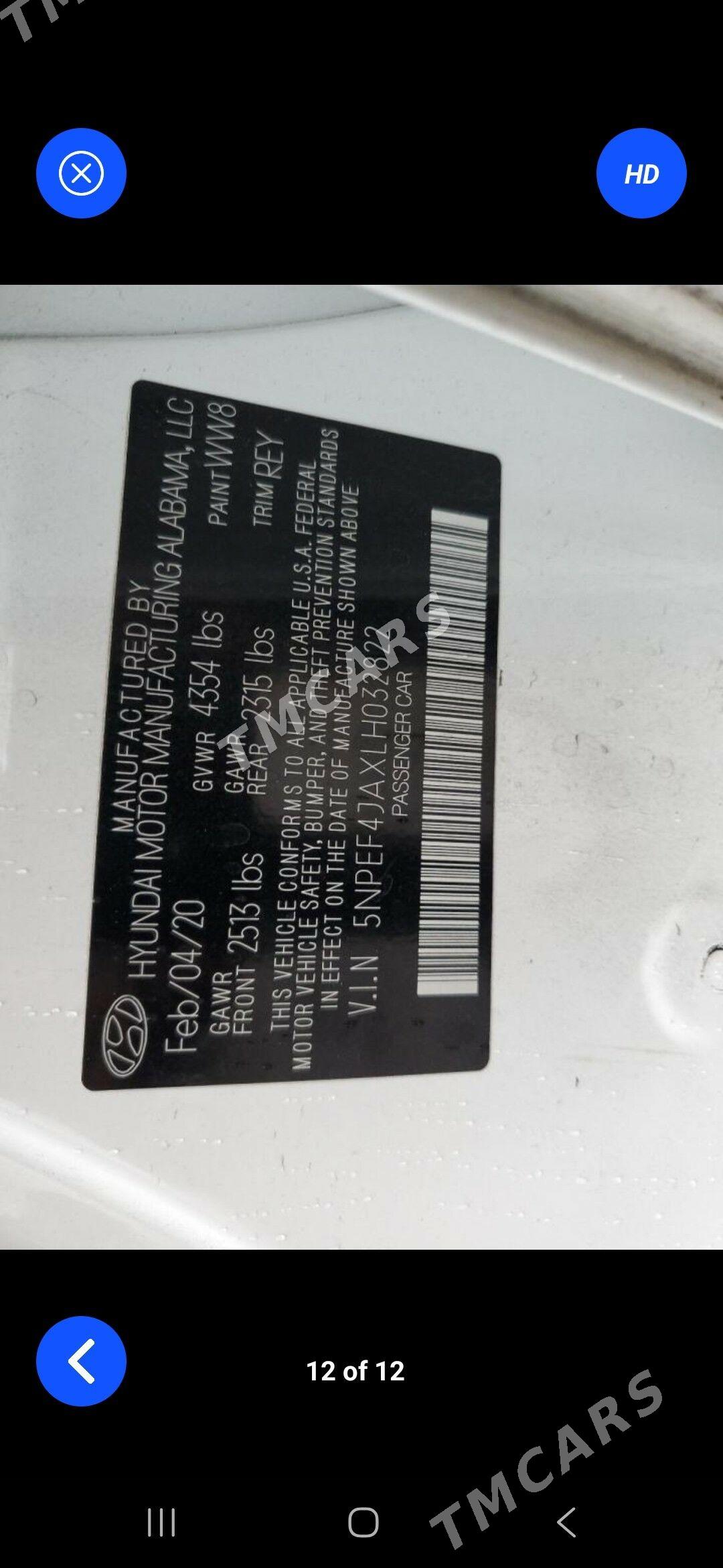 Hyundai Sonata 2020 - 290 000 TMT - Ашхабад - img 8