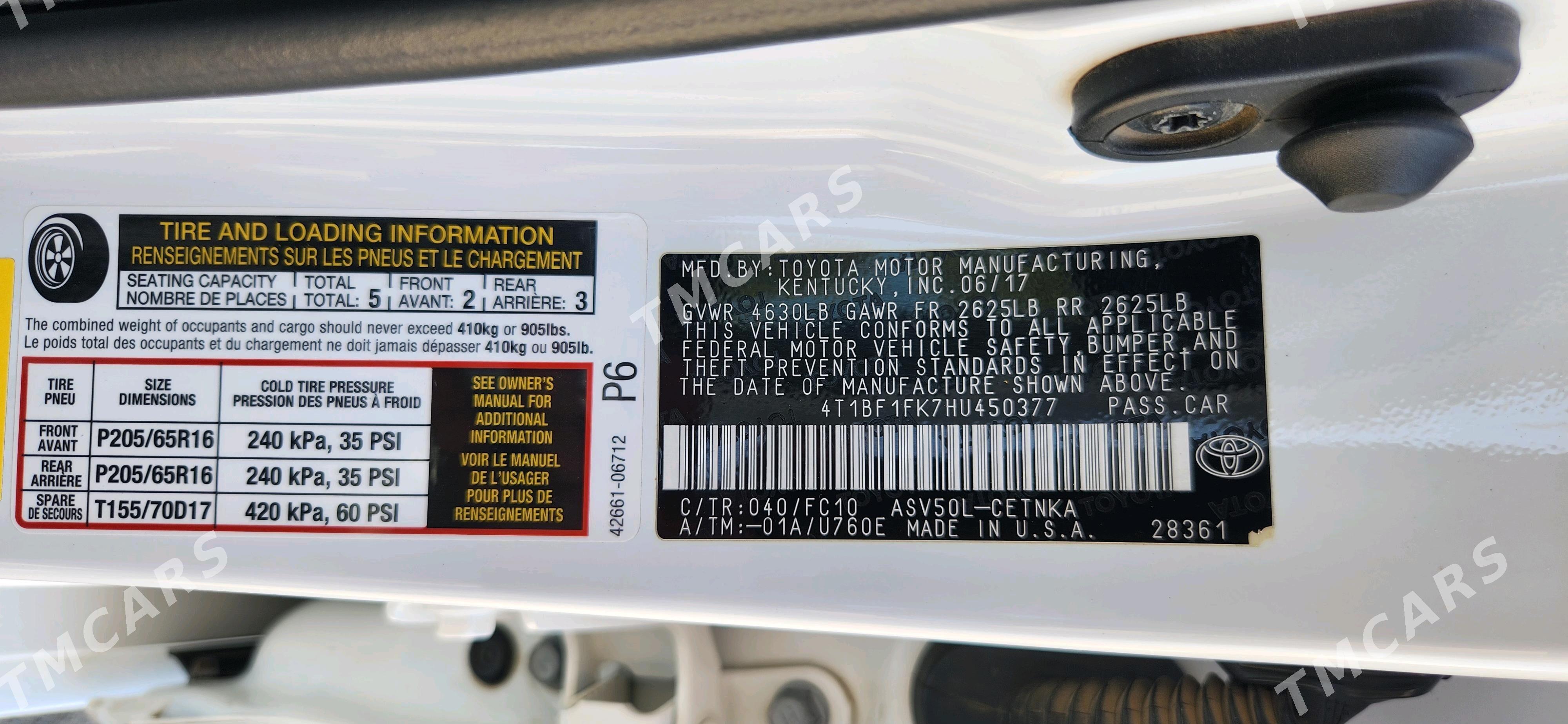 Toyota Camry 2017 - 275 000 TMT - Aşgabat - img 5