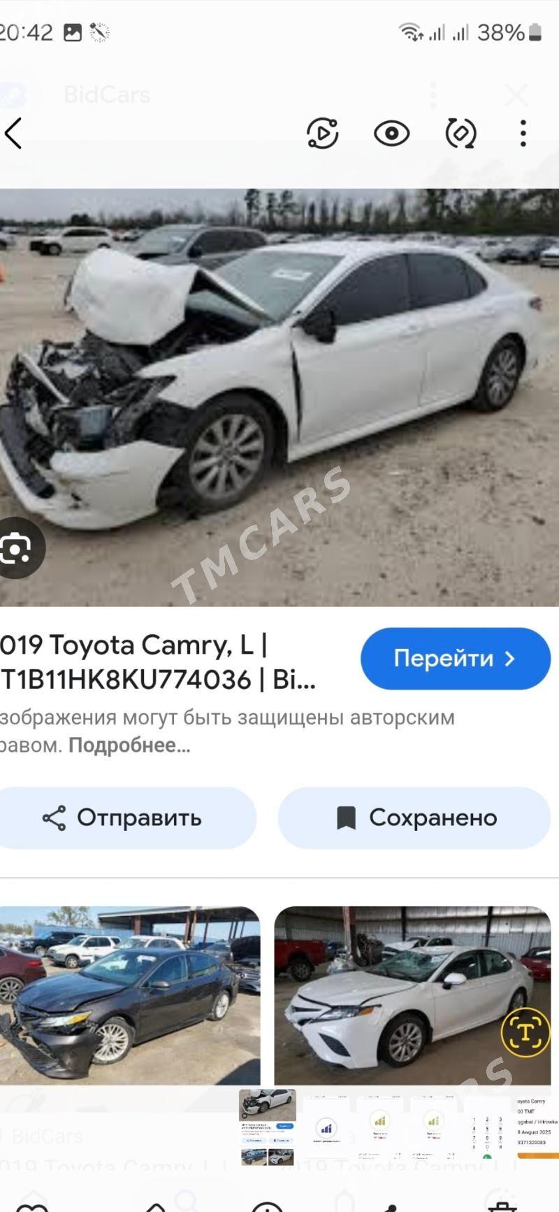 Toyota Camry 2019 - 280 000 TMT - Büzmeýin - img 6