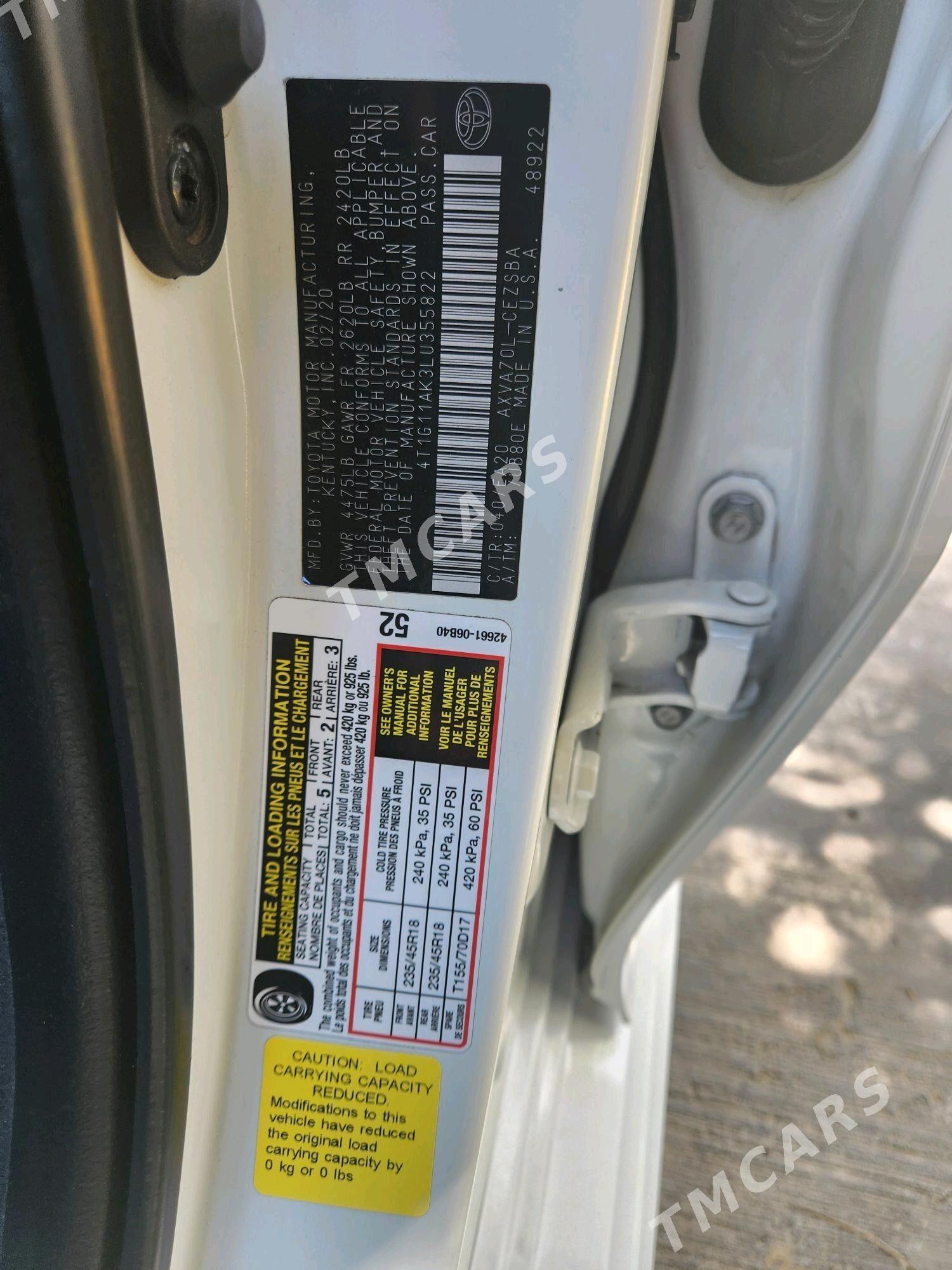 Toyota Camry 2020 - 320 000 TMT - Türkmenbaşy - img 7
