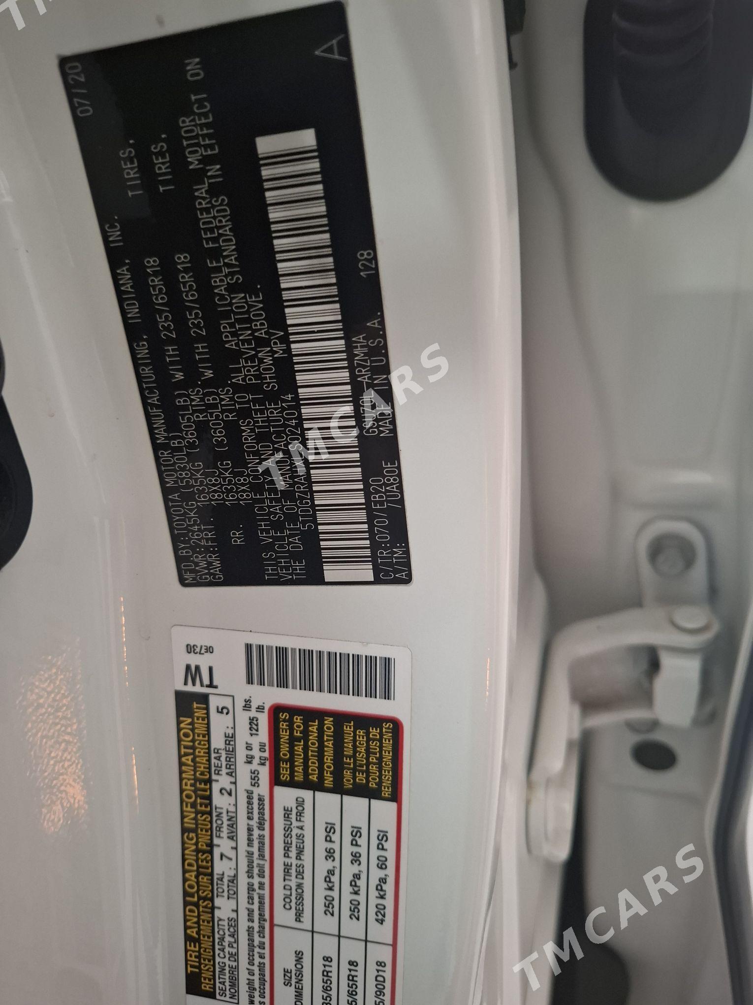 Toyota Highlander 2020 - 660 000 TMT - Гёкдепе - img 5