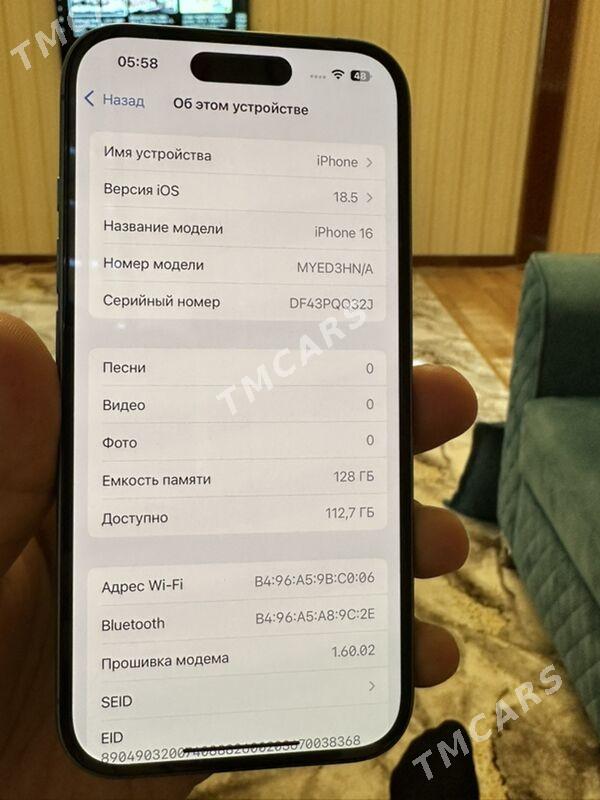 iPhone 16    128 gb - Ашхабад - img 3