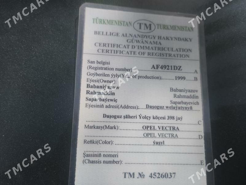 Opel Vectra 1999 - 40 000 TMT - Daşoguz - img 5