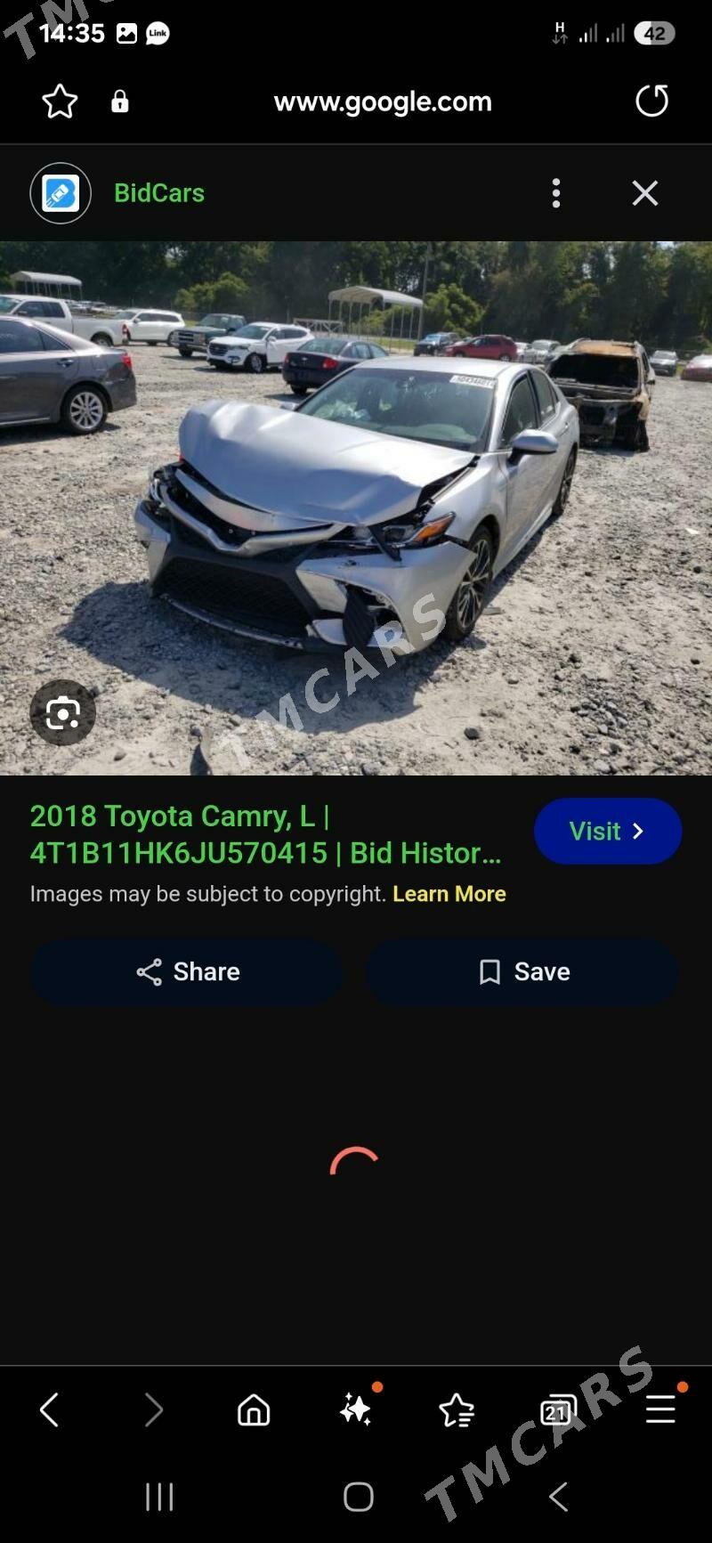 Toyota Camry 2018 - 280 000 TMT - Чоганлы - img 10