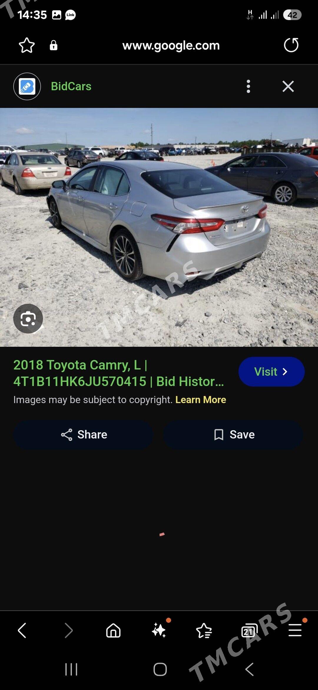 Toyota Camry 2018 - 280 000 TMT - Чоганлы - img 9
