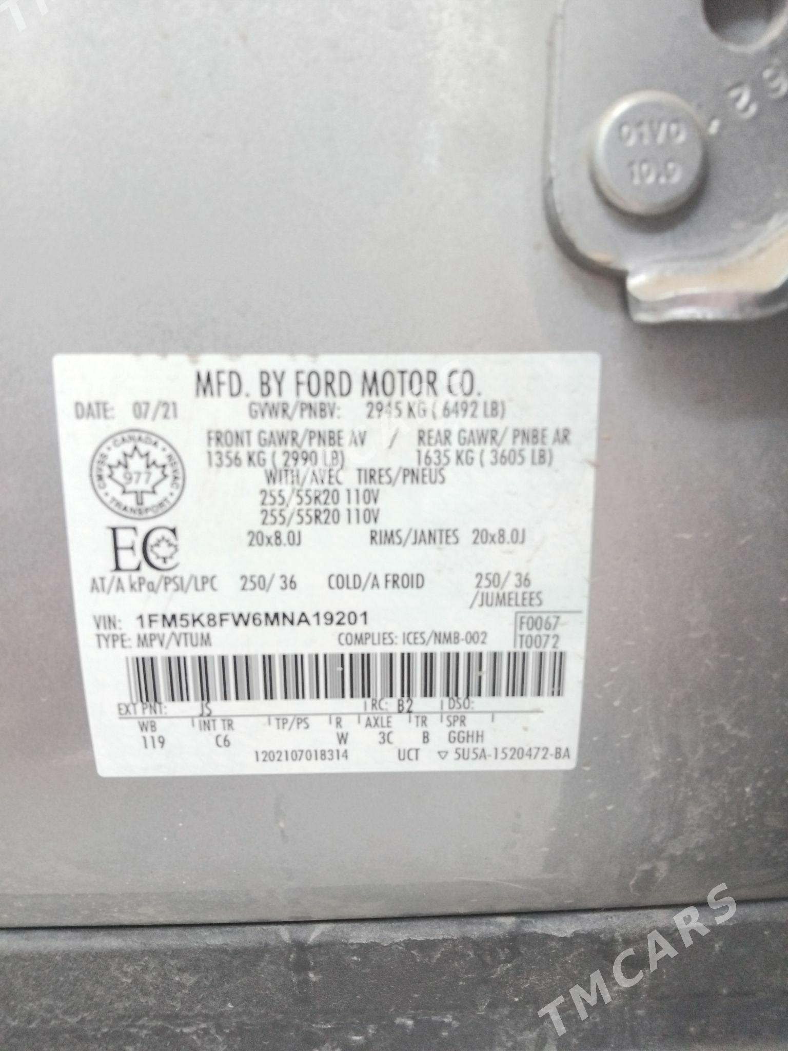 Ford Explorer 2021 - 390 000 TMT - Aşgabat - img 10