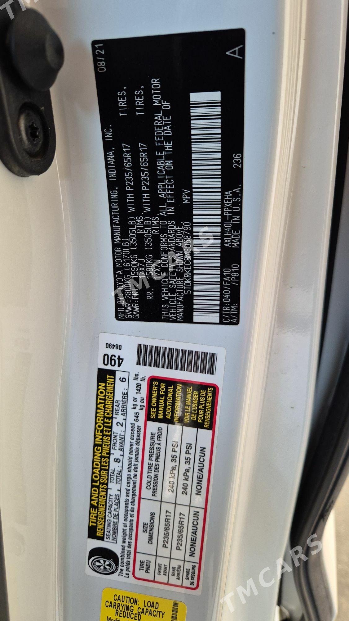 Toyota Sienna 2021 - 480 000 TMT - Мары - img 2