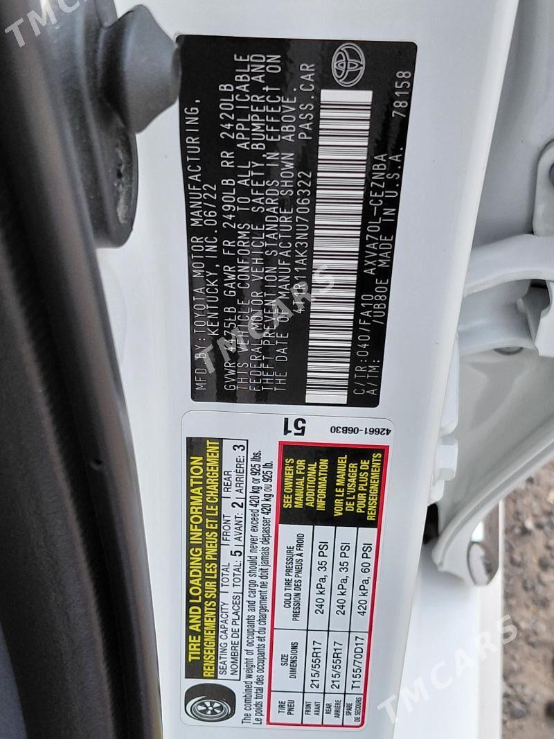 Toyota Camry 2022 - 385 000 TMT - Мир 1 - img 4