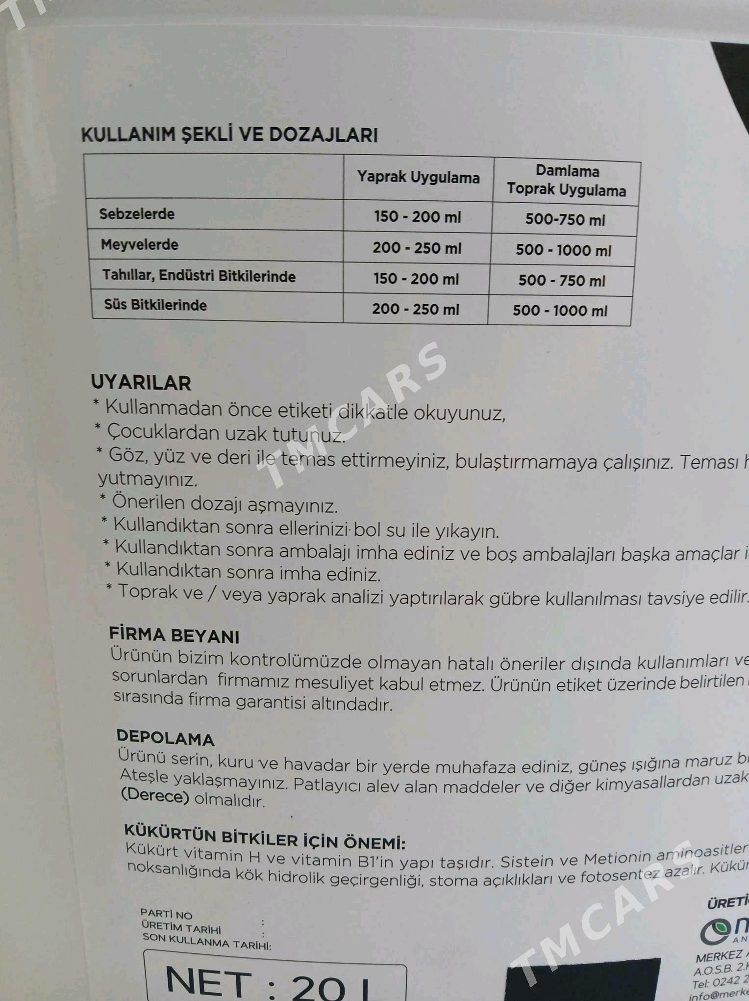 Suwuk Kükürt 80% - Яшлык - img 3
