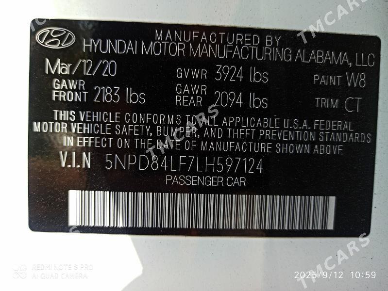 Hyundai Elantra 2020 - 255 000 TMT - Ашхабад - img 7