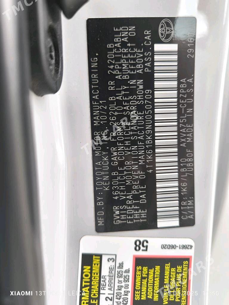 Toyota Camry 2022 - 385 000 TMT - Ашхабад - img 4