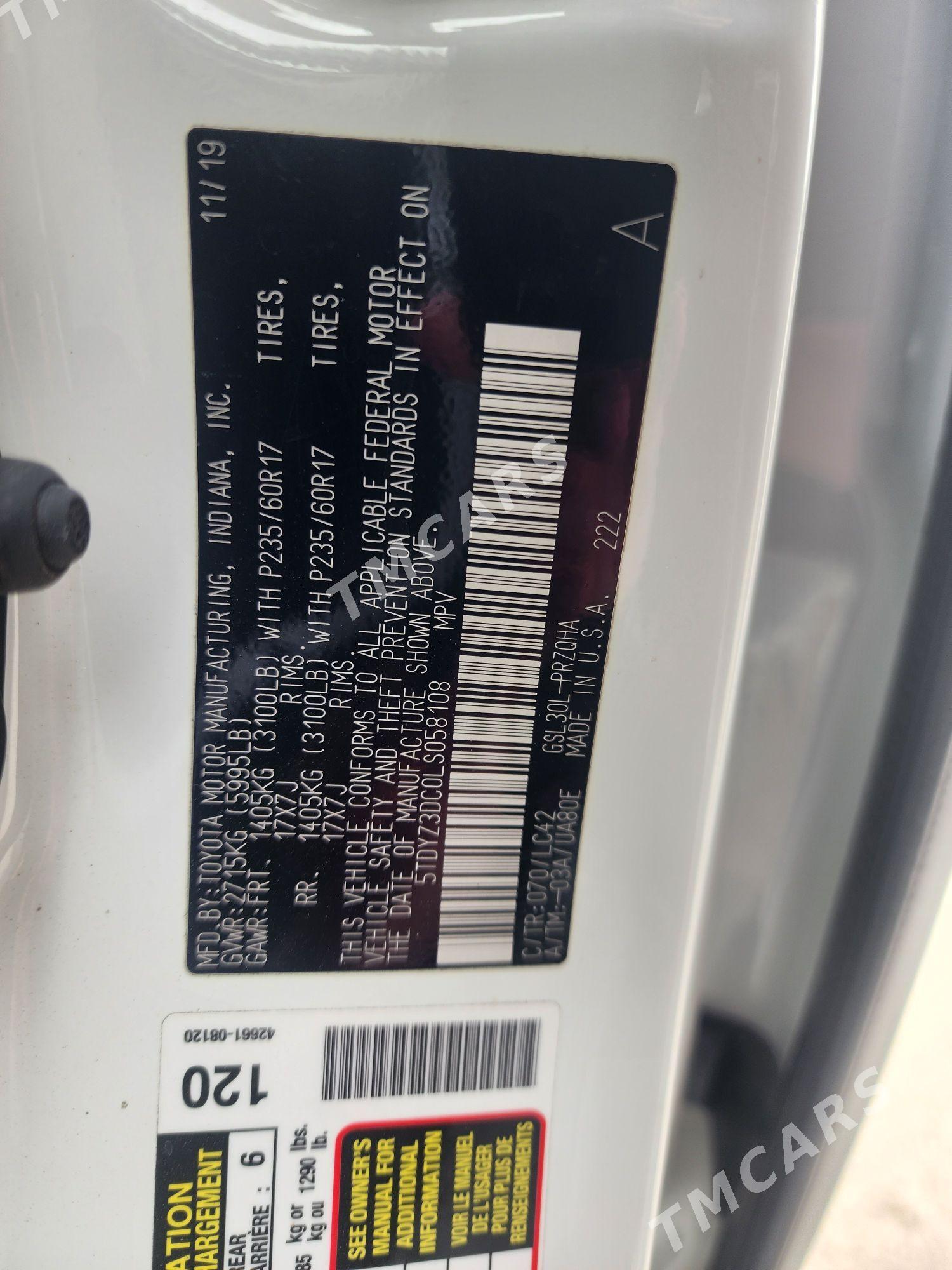 Toyota Sienna 2020 - 485 000 TMT - Ашхабад - img 10