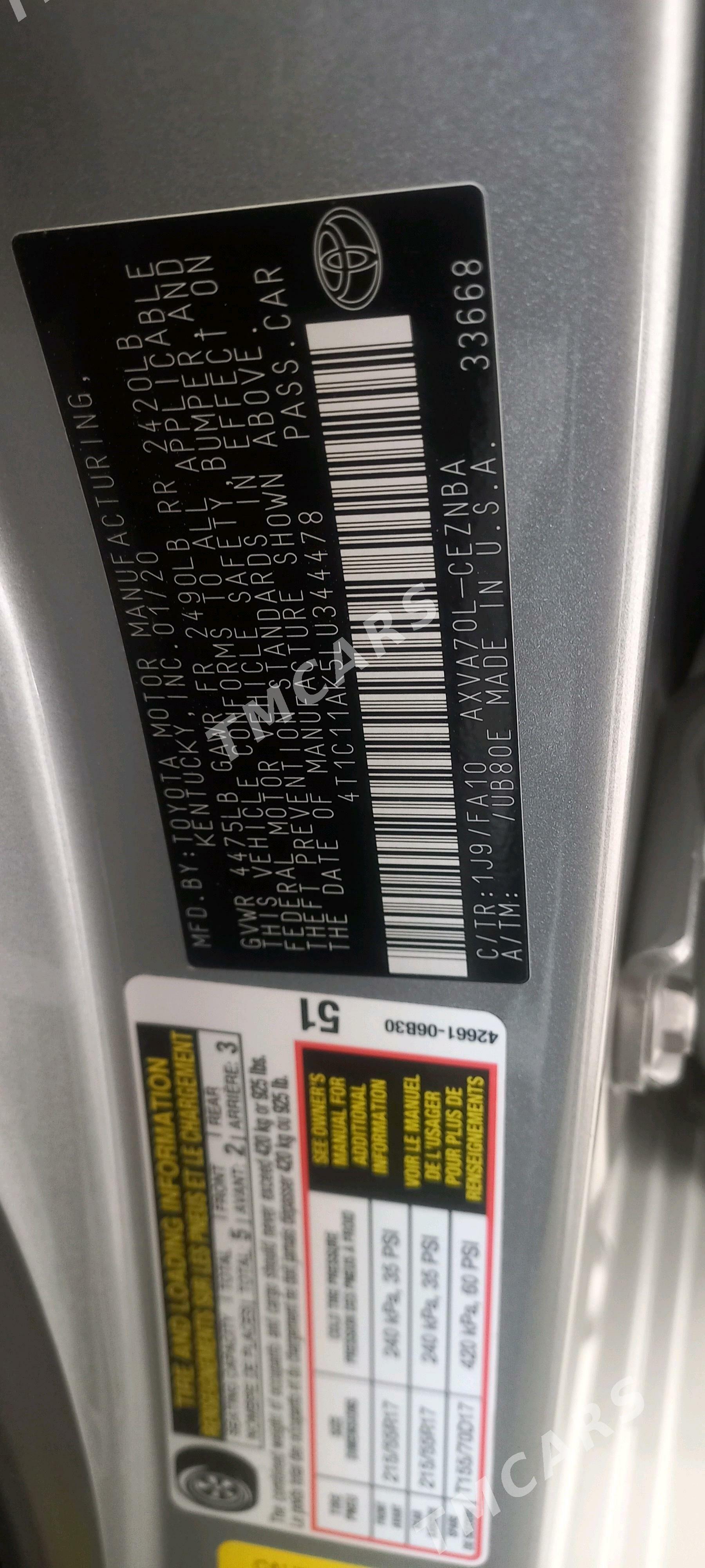 Toyota Camry 2020 - 320 000 TMT - Мары - img 7