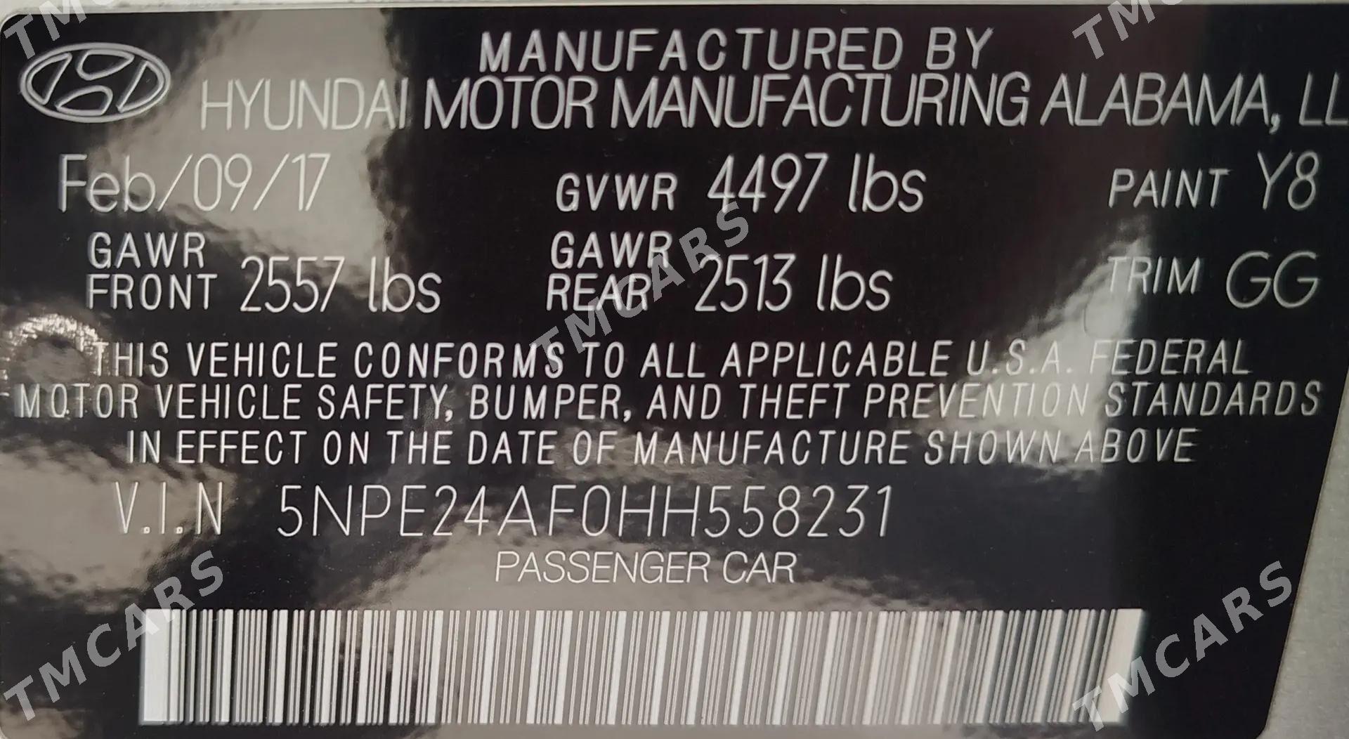 Hyundai Sonata 2017 - 220 000 TMT - Mary - img 2