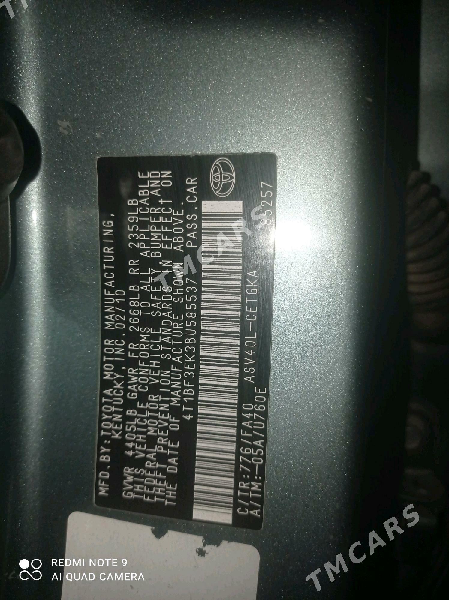 Toyota Camry 2010 - 208 000 TMT - Койтендаг - img 10