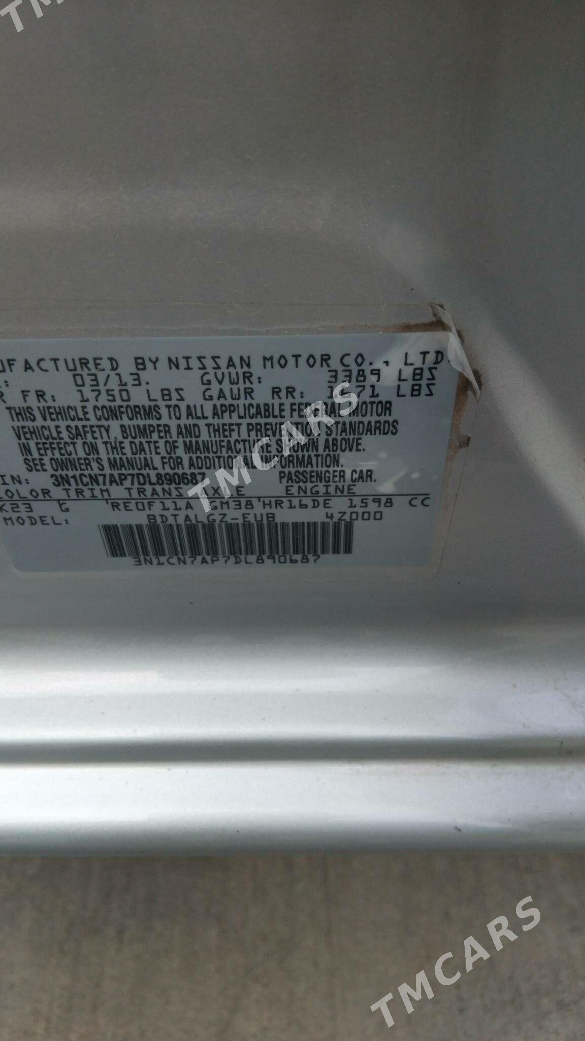 Nissan Versa 2013 - 115 000 TMT - Aşgabat - img 3