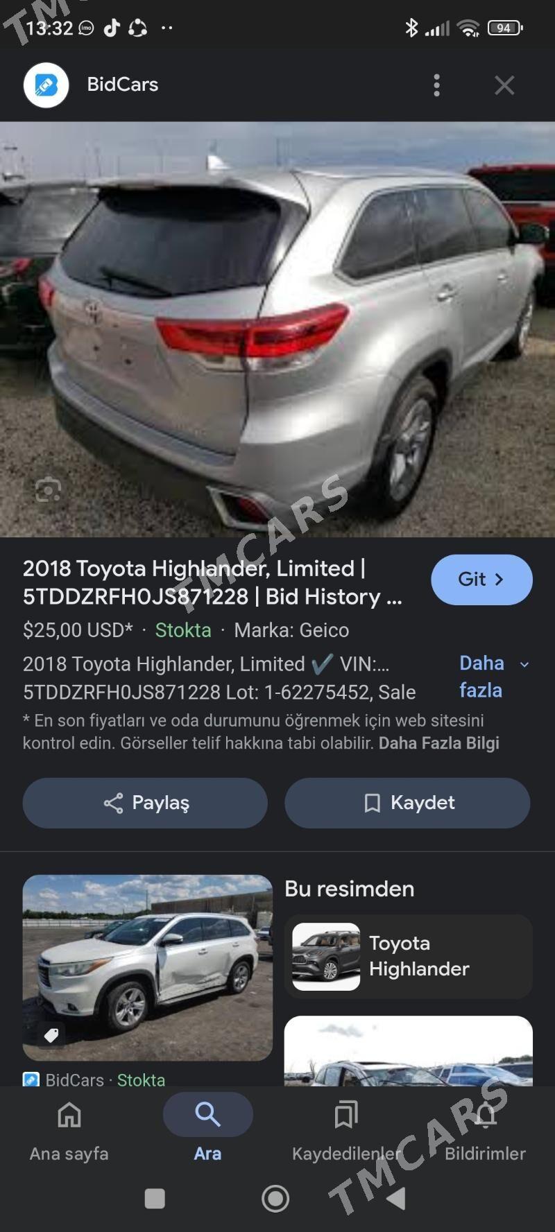 Toyota Highlander 2018 - 480 000 TMT - Köneürgenç - img 6